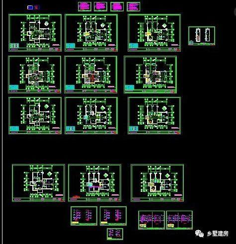 三層農(nóng)村自建建筑結(jié)構(gòu)水電全套圖紙效果圖