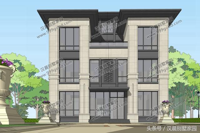 帶院子的新中式風(fēng)格別墅設(shè)計圖，2套設(shè)計師的設(shè)計方案，總有一套讓你滿意