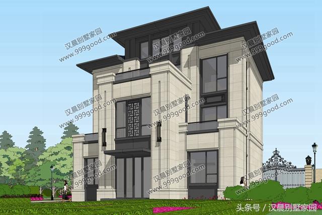 帶院子的新中式風(fēng)格別墅設(shè)計圖，2套設(shè)計師的設(shè)計方案，總有一套讓你滿意