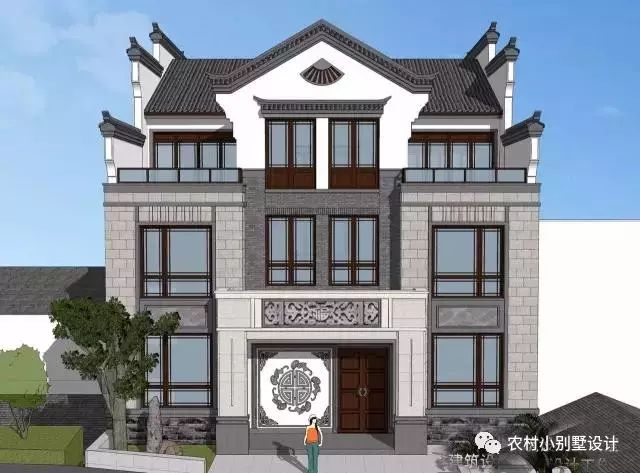 12×11米徽式三層農(nóng)村別墅設(shè)計圖，復式結(jié)構(gòu)