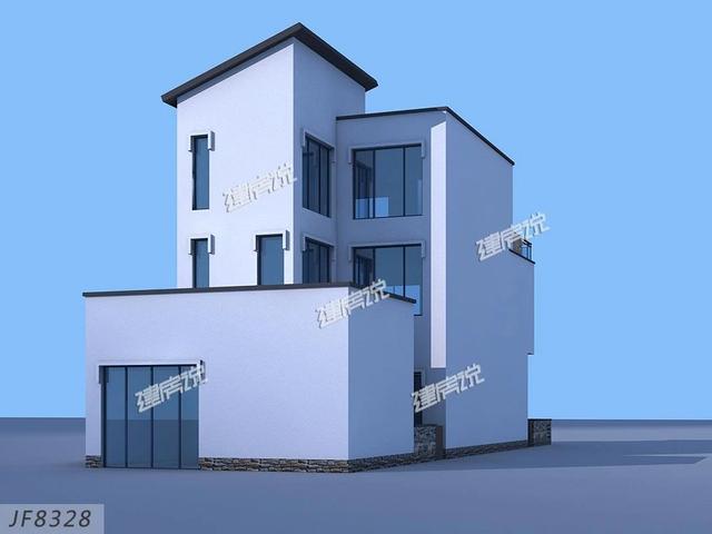 三層私人定制現(xiàn)代風(fēng)別墅圖，開間7.5米，外觀明快簡潔，讓人百看不厭