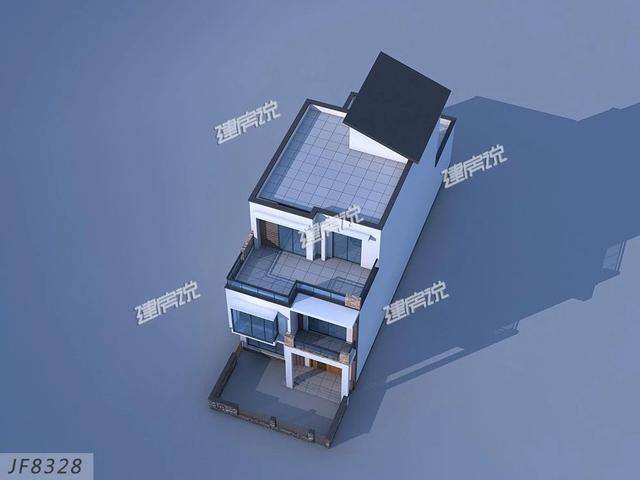 三層私人定制現(xiàn)代風(fēng)別墅圖，開間7.5米，外觀明快簡潔，讓人百看不厭