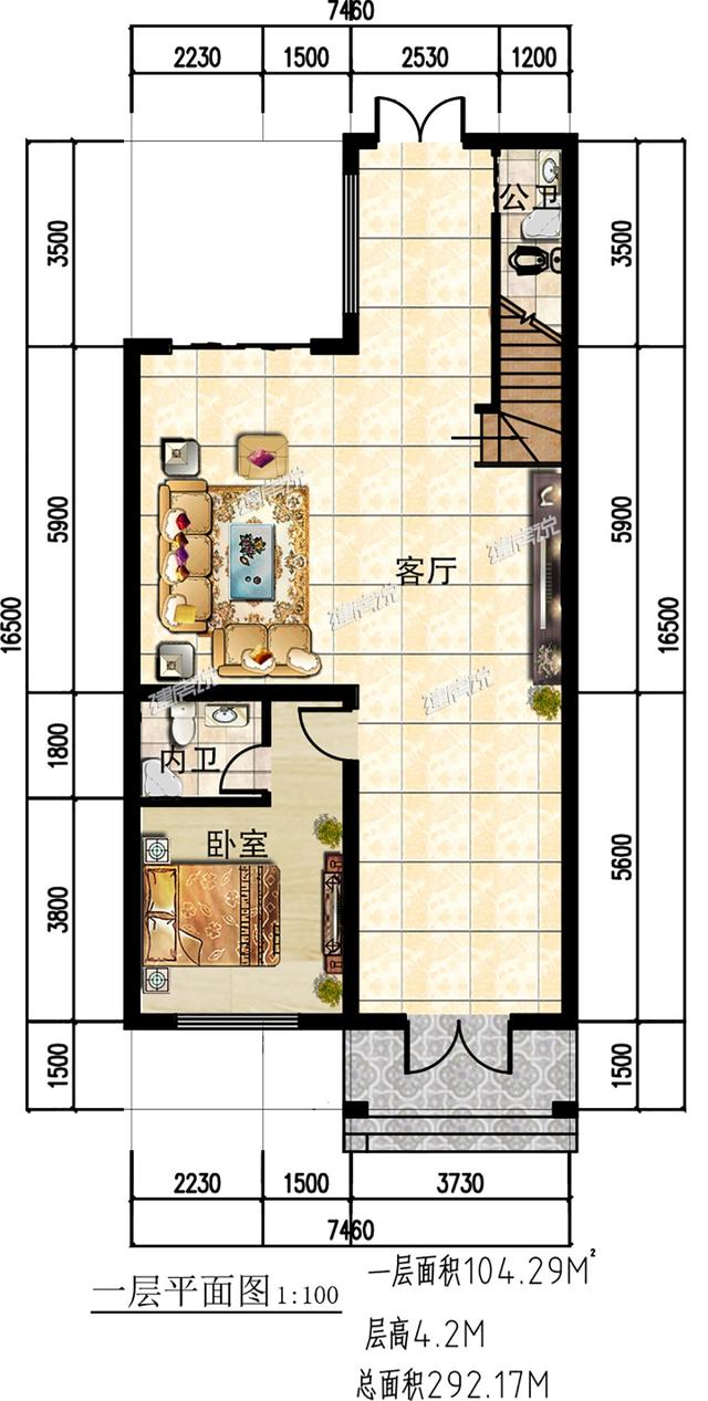 三層私人定制現(xiàn)代風(fēng)別墅圖，開間7.5米，外觀明快簡潔，讓人百看不厭