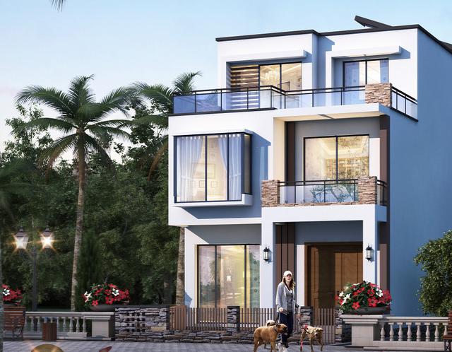 三層私人定制現(xiàn)代風(fēng)別墅圖，開間7.5米，外觀明快簡潔，讓人百看不厭