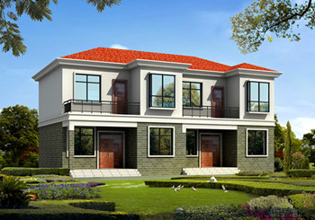 簡(jiǎn)單實(shí)用的二層雙拼別墅設(shè)計(jì)圖，總占地150平米左右，雙拼房屋