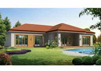 美式和田園風(fēng)格結(jié)合的農(nóng)村一層平房設(shè)計(jì)圖，帶效果圖