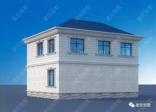 兩棟帶多邊形采光窗的小別墅戶型圖，一個(gè)客廳挑空一個(gè)不挑，外形真漂亮