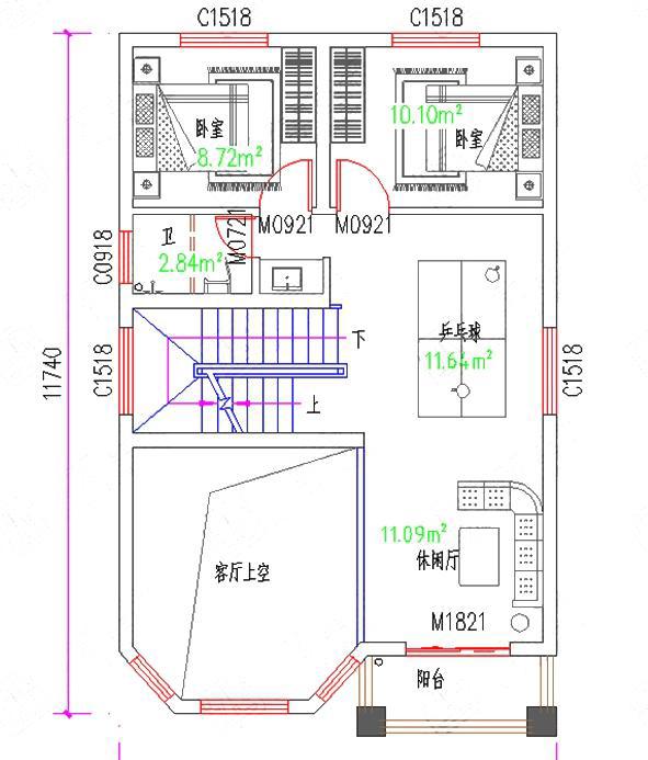 集奢華與實用為一體的帶挑空客廳四層農(nóng)村別墅設(shè)計圖紙，35萬8×12米，很不錯