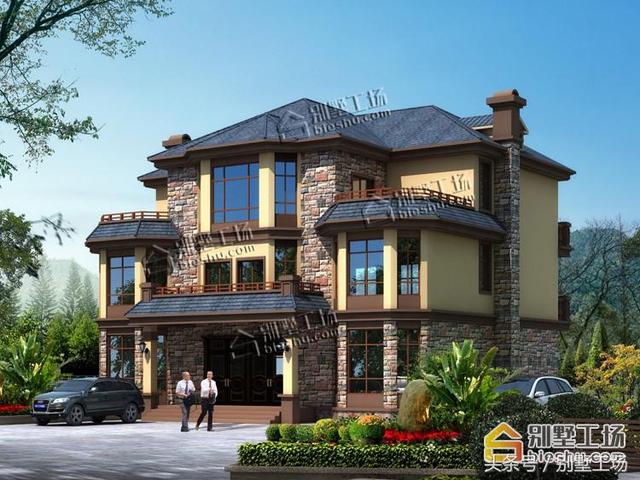 超贊的兄弟雙拼聯(lián)排別墅設(shè)計(jì)圖，建成之后秒殺旁邊的小樓房