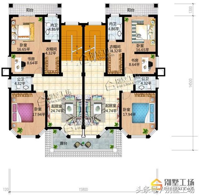 超贊的兄弟雙拼聯(lián)排別墅設(shè)計(jì)圖，建成之后秒殺旁邊的小樓房
