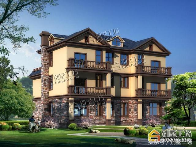 超贊的兄弟雙拼聯(lián)排別墅設(shè)計(jì)圖，建成之后秒殺旁邊的小樓房