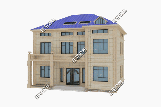 二層半簡(jiǎn)歐式別墅設(shè)計(jì)圖，外觀方正，秀麗簡(jiǎn)約，大氣不俗，5室4廳3衛(wèi)，這套戶型適不適合你家宅基地呢？