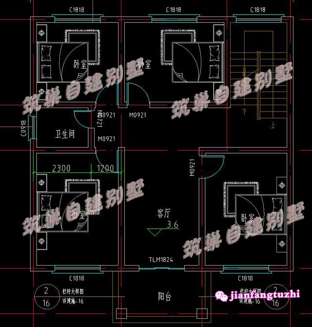 2棟占地約100平米的三層別墅設(shè)計(jì)圖，適合農(nóng)村自建房。