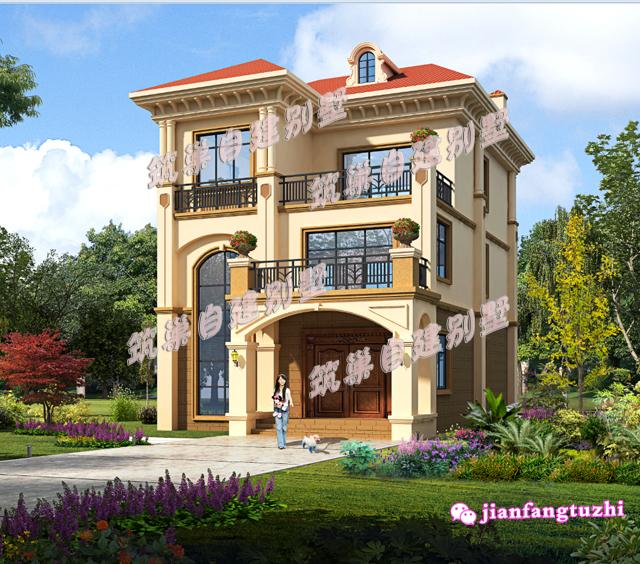 2棟占地約100平米的三層別墅設(shè)計(jì)圖，適合農(nóng)村自建房。