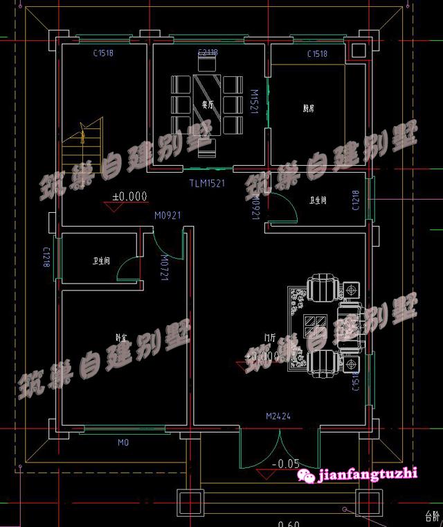 2棟占地約100平米的三層別墅設(shè)計(jì)圖，適合農(nóng)村自建房。