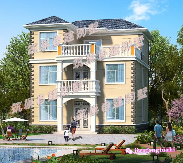 2棟占地約100平米的三層別墅設(shè)計(jì)圖，適合農(nóng)村自建房。