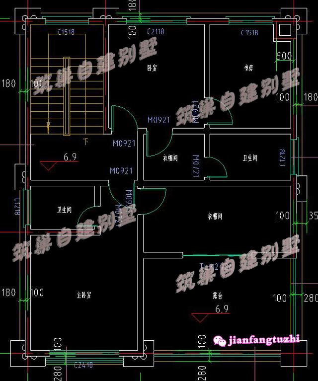 2棟占地約100平米的三層別墅設(shè)計(jì)圖，適合農(nóng)村自建房。