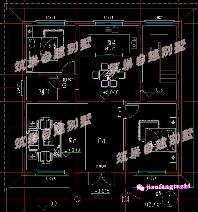 2棟占地約100平米的三層別墅設(shè)計(jì)圖，適合農(nóng)村自建房。