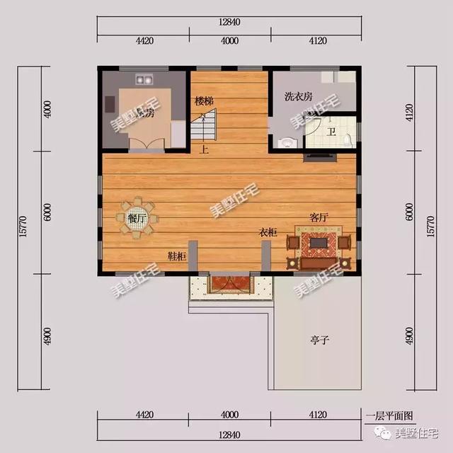 三層歐式別墅設計圖，造型簡約卻氣質獨特，室外帶涼亭，創(chuàng)造出讓您享受鄉(xiāng)間美好時光的理想居所