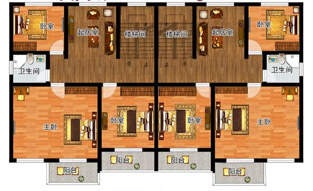 三層兄弟雙拼農(nóng)村自建房，左右對(duì)稱，戶型合理，四平八穩(wěn)，穩(wěn)重大氣，農(nóng)村建房必選