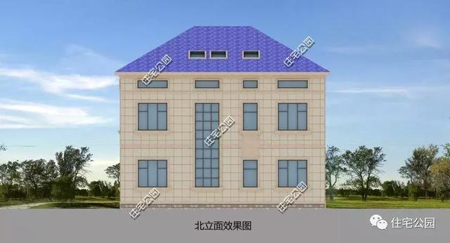 二層半簡歐式別墅設計圖，秀麗簡約，大氣不俗，帶閣樓+外置廚房。