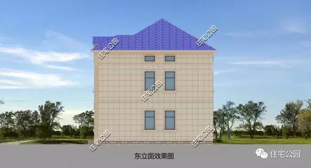 二層半簡歐式別墅設計圖，秀麗簡約，大氣不俗，帶閣樓+外置廚房。