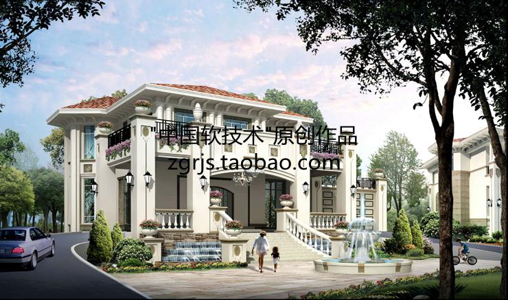 8套純歐式別墅建筑設計CAD圖紙 效果圖片/自建房住宅資料