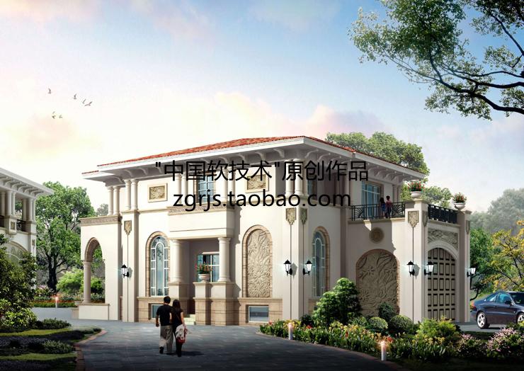 8套純歐式別墅建筑設計CAD圖紙 效果圖片/自建房住宅資料