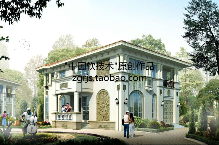 8套純歐式別墅建筑設計CAD圖紙 效果圖片/自建房住宅資料