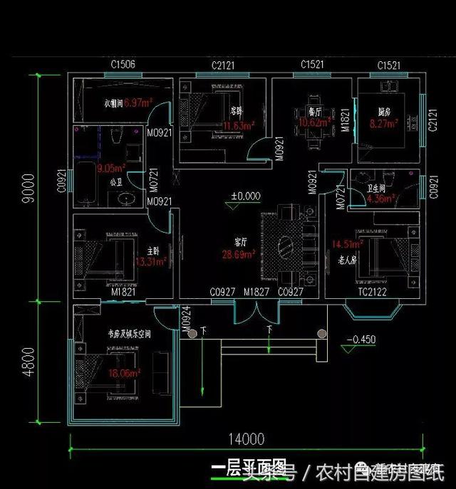 一層農(nóng)村平房別墅設(shè)計圖，建一棟一層別墅，造價又低，又能改善父母的住房環(huán)境