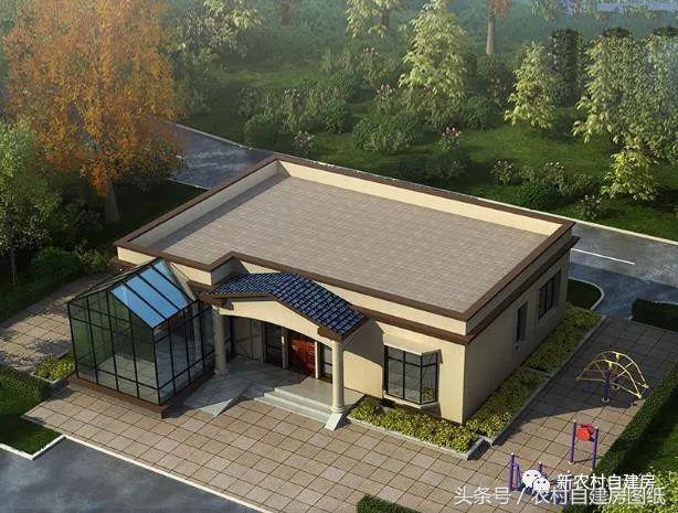 一層農(nóng)村平房別墅設(shè)計圖，建一棟一層別墅，造價又低，又能改善父母的住房環(huán)境