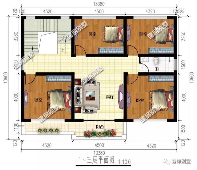 四層農(nóng)村別墅設(shè)計(jì)圖，美觀易施工，有備用客房