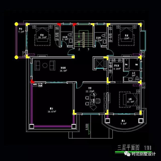 適合農(nóng)村自建的18x16米帶電梯和多陽臺露臺的復(fù)式別墅設(shè)計圖，7室4廳，大大的滿足了生活需要