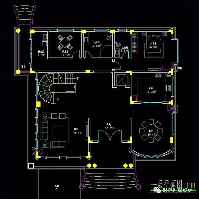 適合農(nóng)村自建的18x16米帶電梯和多陽臺露臺的復(fù)式別墅設(shè)計圖，7室4廳，大大的滿足了生活需要