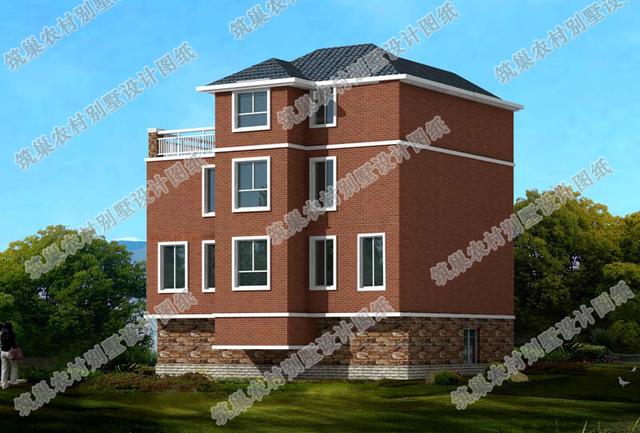 四層農(nóng)村自建房，帶架空層車庫+天面花園，簡單大氣，造價40萬。