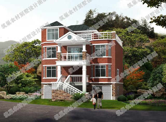 四層農(nóng)村自建房，帶架空層車庫+天面花園，簡單大氣，造價40萬。