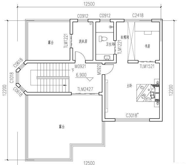 三層農(nóng)村別墅設(shè)計圖，帶花園陽臺+豪華套房，主體造價大概35萬，時尚大氣