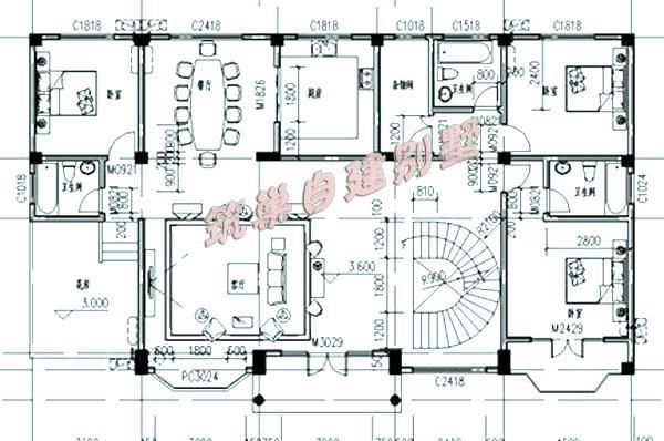二層農(nóng)村自建別墅設(shè)計圖，帶鍋爐房+陽光房，適合北方人建造，造價35-40萬。
