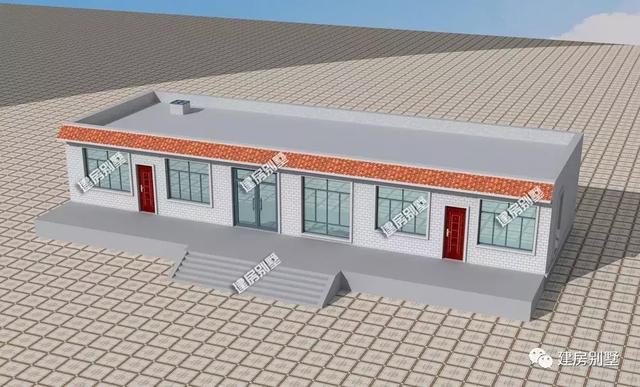 一層平屋頂農(nóng)村自建房，造型簡單施工容易，布局方便實用，主體造價只要18萬。