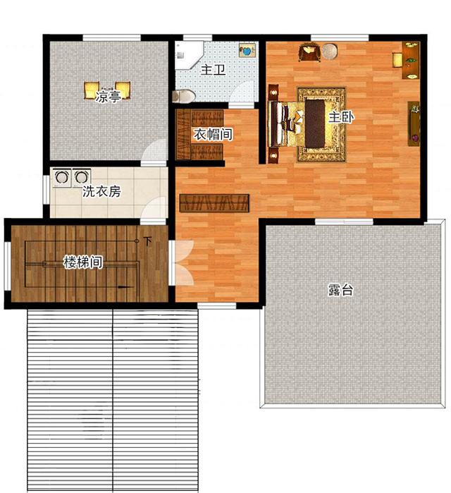 三層復(fù)式別墅設(shè)計(jì)圖，帶露臺(tái)，外觀時(shí)尚大方，造價(jià)30萬(wàn)。