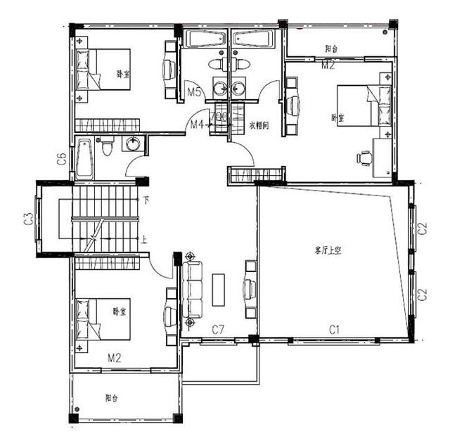三層復(fù)式別墅設(shè)計(jì)圖，帶露臺(tái)，外觀時(shí)尚大方，造價(jià)30萬(wàn)。