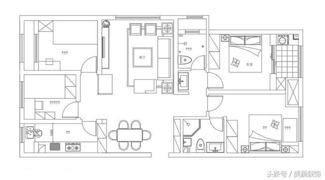 朗悅公園道一號128平四室兩廳戶型裝修設(shè)計溫馨，實用，與現(xiàn)代家具的混搭，你喜歡這樣的裝修嗎?