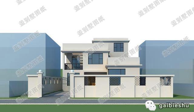 現(xiàn)代風(fēng)格三層別墅設(shè)計(jì)圖，帶庭院，很寬敞，私密性高