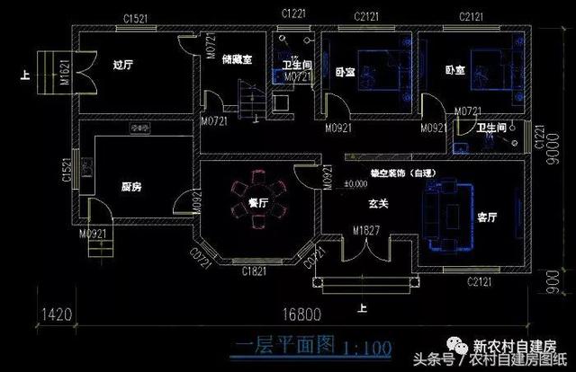 4款農(nóng)村建房別墅設(shè)計圖，帶獨立廚房和堂屋，符合農(nóng)村的生活習(xí)慣