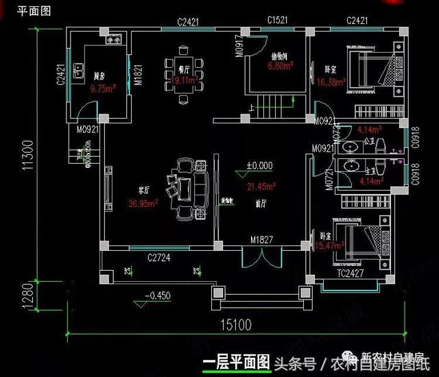 4款農(nóng)村建房別墅設(shè)計圖，帶獨立廚房和堂屋，符合農(nóng)村的生活習(xí)慣