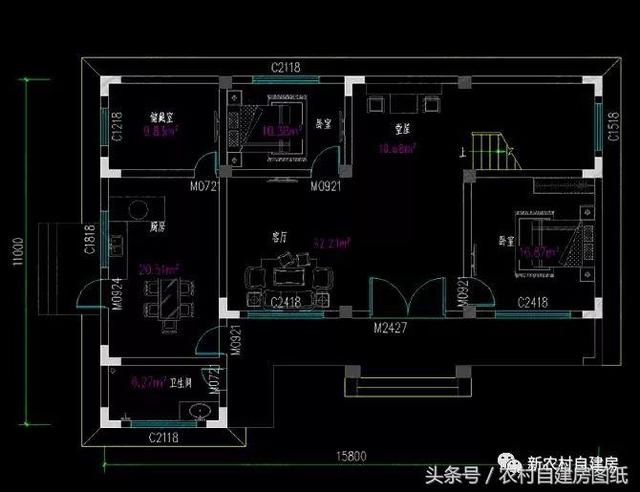 4款農(nóng)村建房別墅設(shè)計圖，帶獨立廚房和堂屋，符合農(nóng)村的生活習(xí)慣