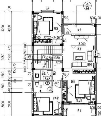 傳統(tǒng)中式風格三層別墅設計圖，帶車庫，帶后院
