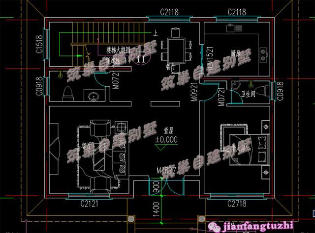 二層帶露臺斜屋頂農(nóng)村別墅設(shè)計圖 ，25萬就能建，環(huán)境舒適愜意
