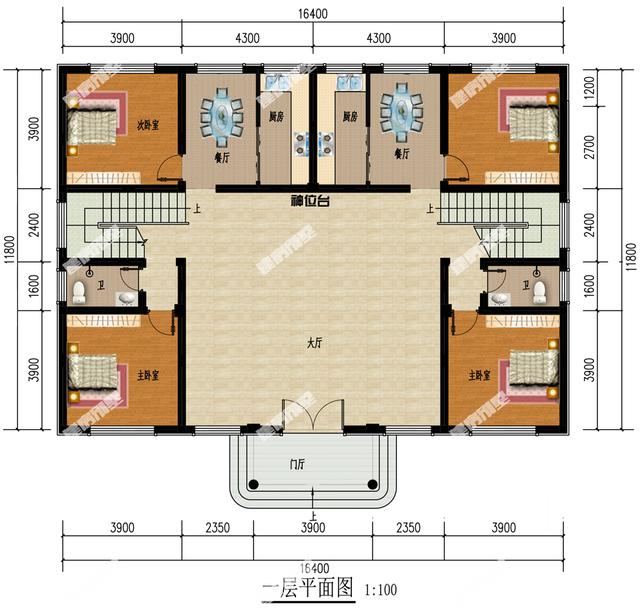 一款經(jīng)典實用的雙拼別墅，適合家里有兩兄弟的家庭建