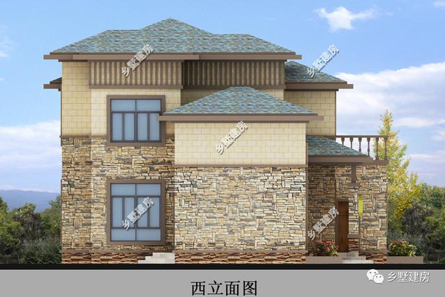 二層農(nóng)村自建房別墅設計圖，具有現(xiàn)代感，外觀不易過時